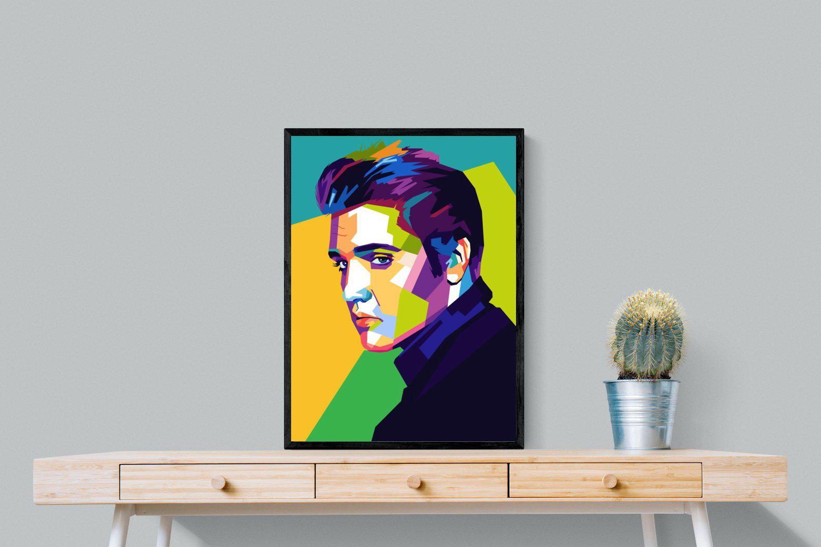Elvis-Wall_Art-60 x 80cm-Mounted Canvas-Black-Pixalot