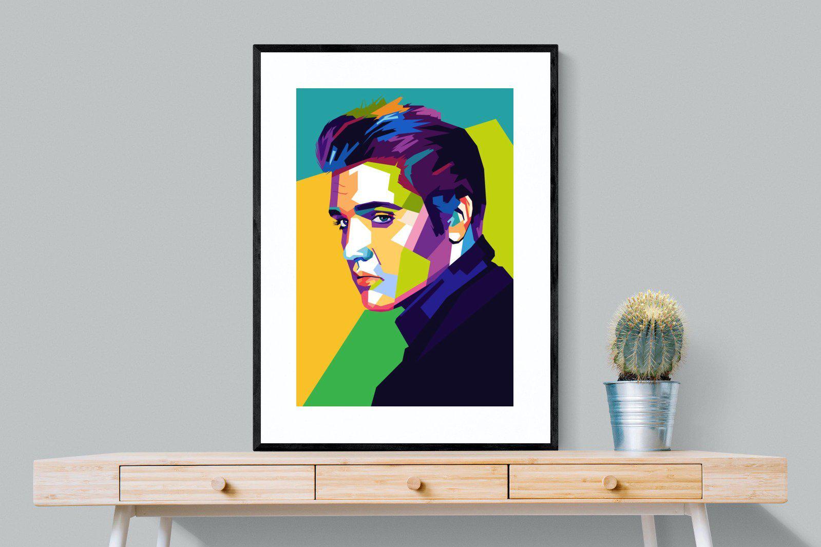 Elvis-Wall_Art-75 x 100cm-Framed Print-Black-Pixalot