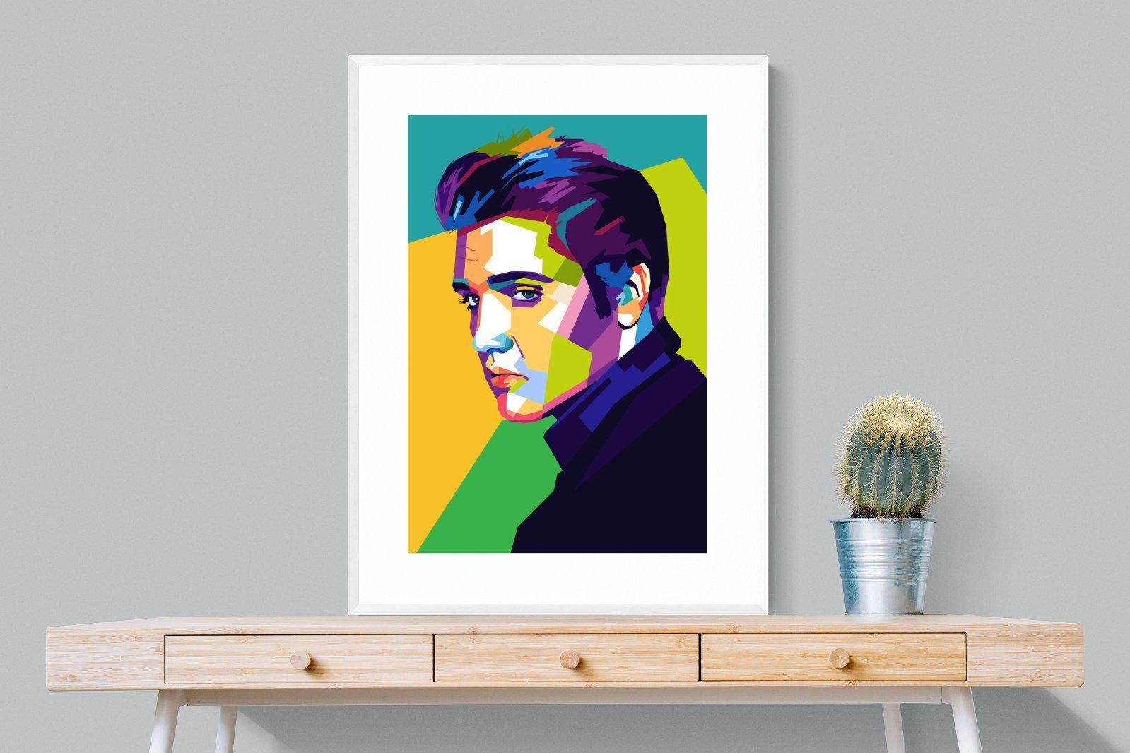 Elvis-Wall_Art-75 x 100cm-Framed Print-White-Pixalot
