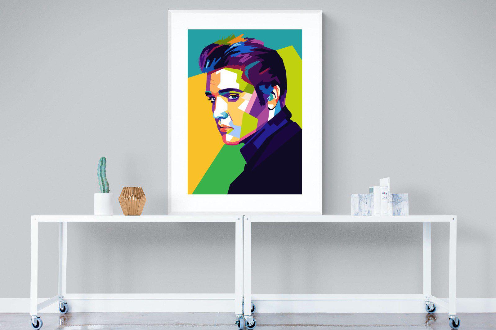 Elvis-Wall_Art-90 x 120cm-Framed Print-White-Pixalot