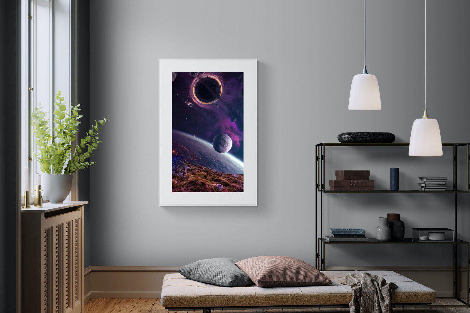Escape From Earth-Wall_Art-100 x 150cm-Framed Print-White-Pixalot