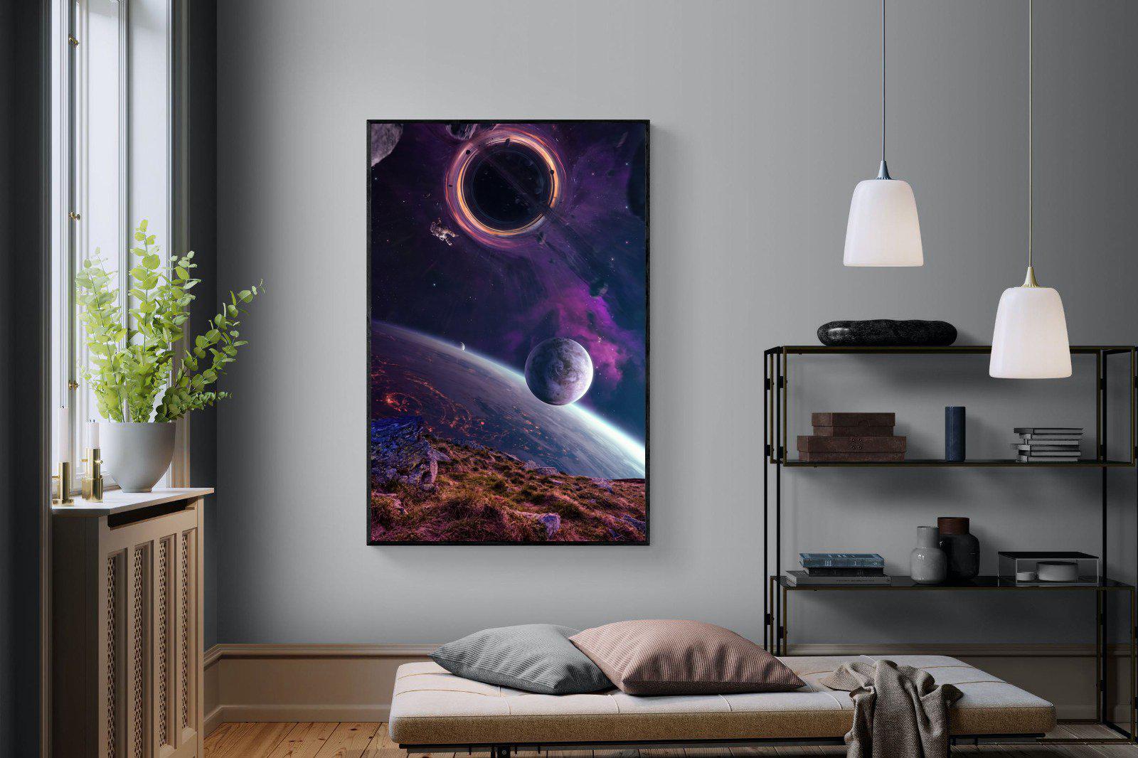 Escape From Earth-Wall_Art-120 x 180cm-Mounted Canvas-Black-Pixalot