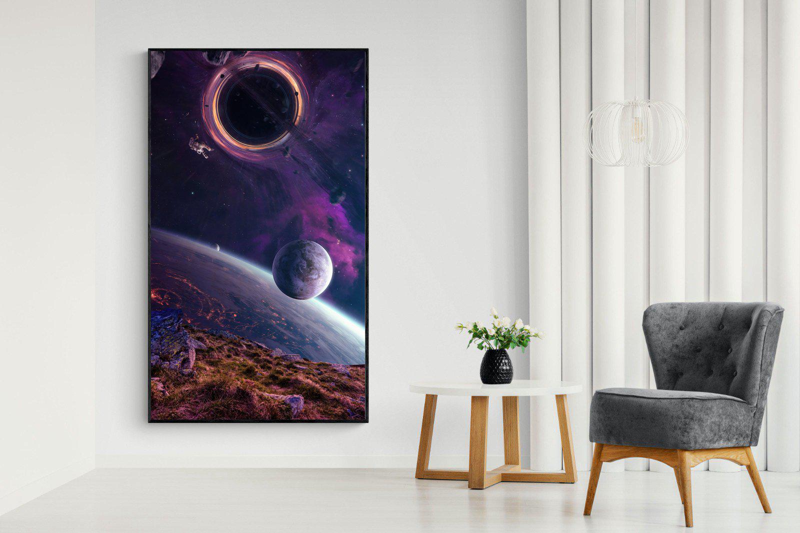 Escape From Earth-Wall_Art-130 x 220cm-Mounted Canvas-Black-Pixalot