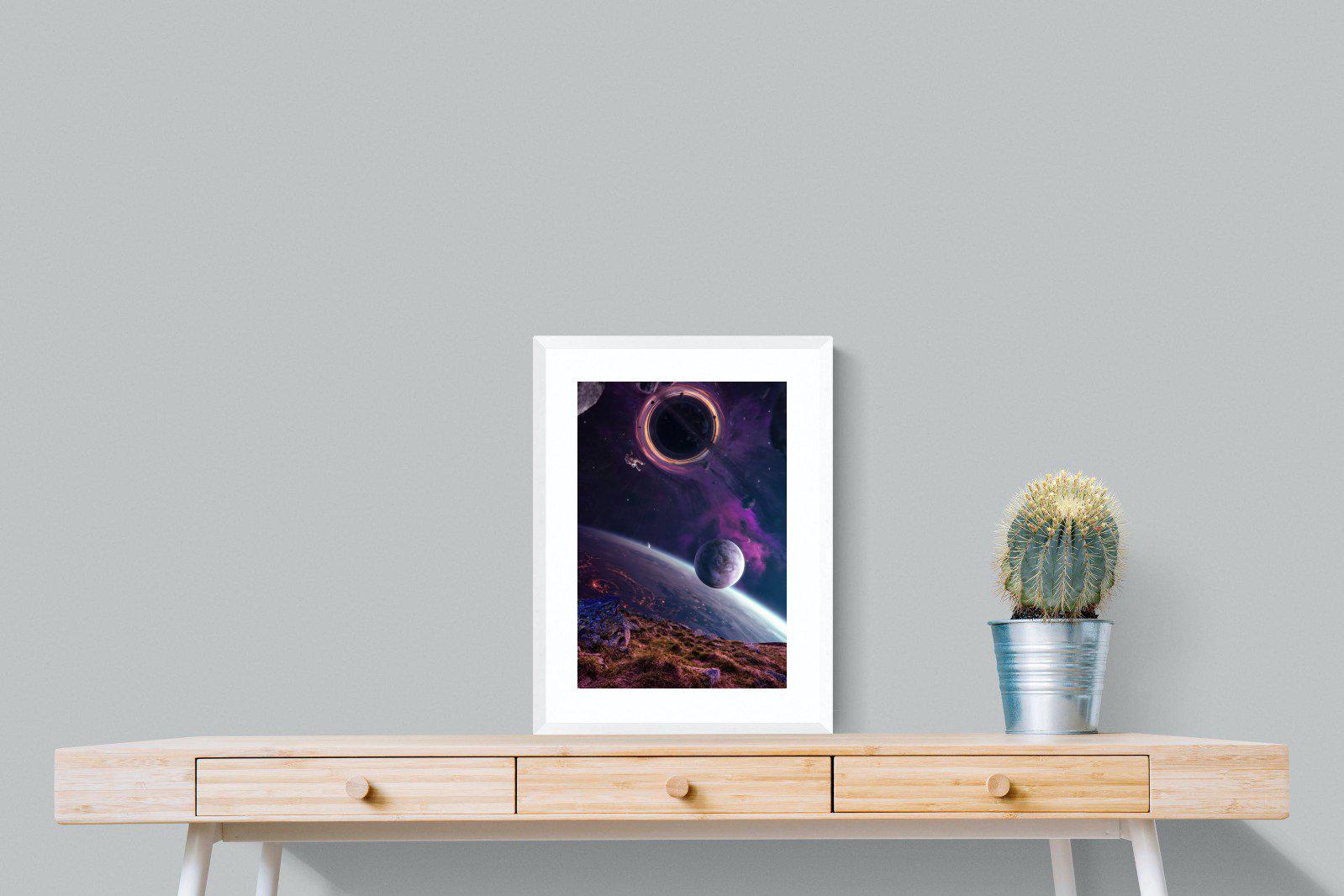 Escape From Earth-Wall_Art-45 x 60cm-Framed Print-White-Pixalot