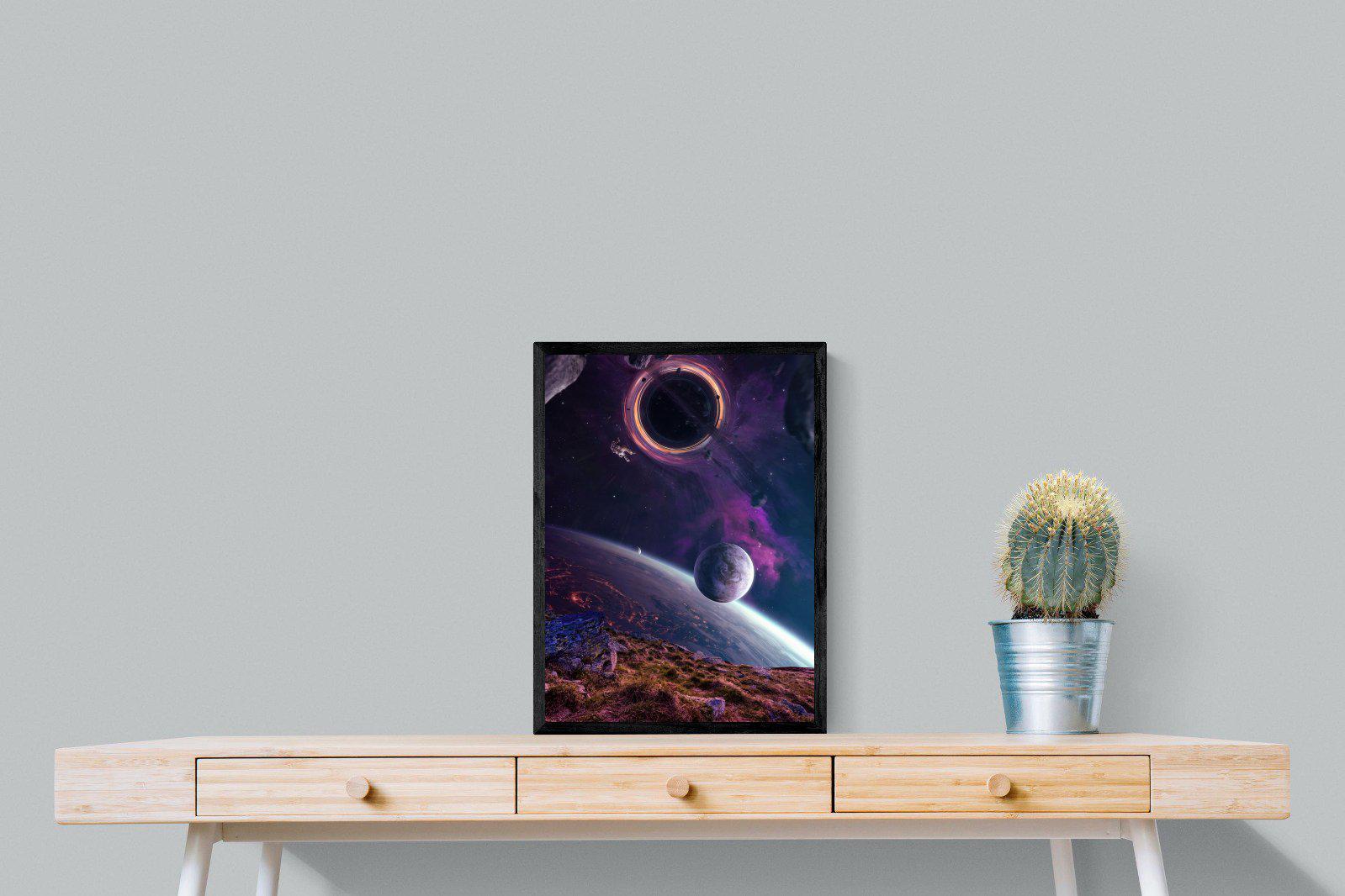 Escape From Earth-Wall_Art-45 x 60cm-Mounted Canvas-Black-Pixalot