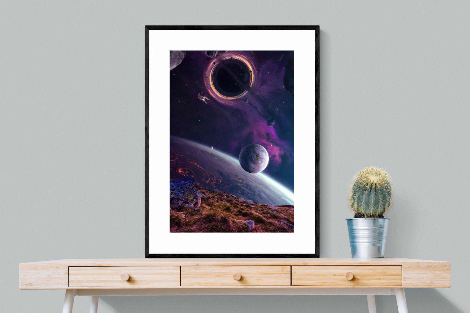 Escape From Earth-Wall_Art-75 x 100cm-Framed Print-Black-Pixalot