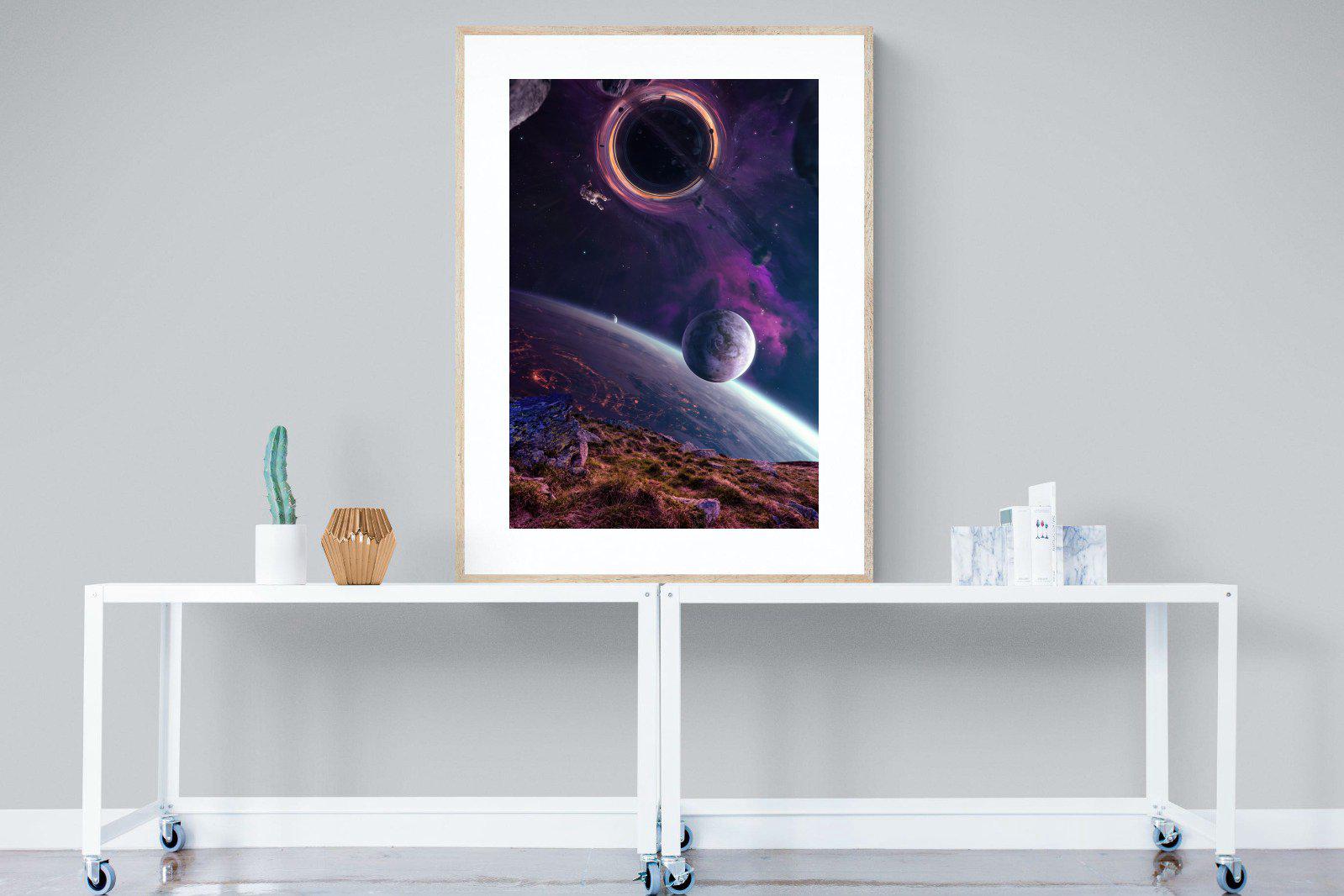 Escape From Earth-Wall_Art-90 x 120cm-Framed Print-Wood-Pixalot
