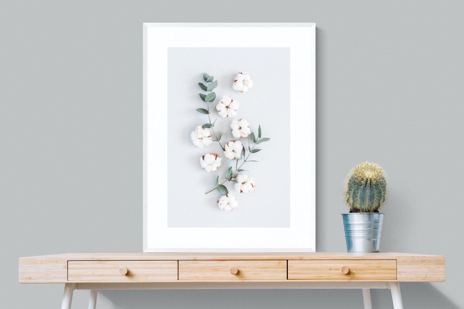 Eucalyptus-Wall_Art-75 x 100cm-Framed Print-White-Pixalot