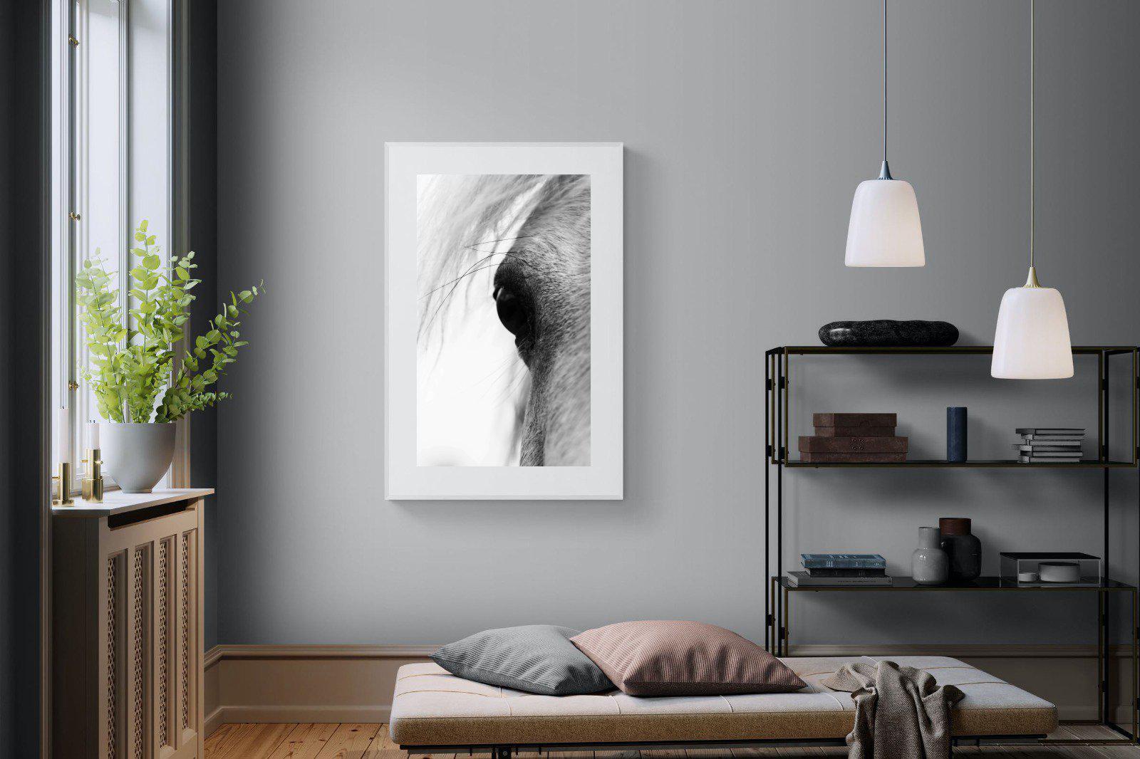 Eye of the Horse-Wall_Art-100 x 150cm-Framed Print-White-Pixalot