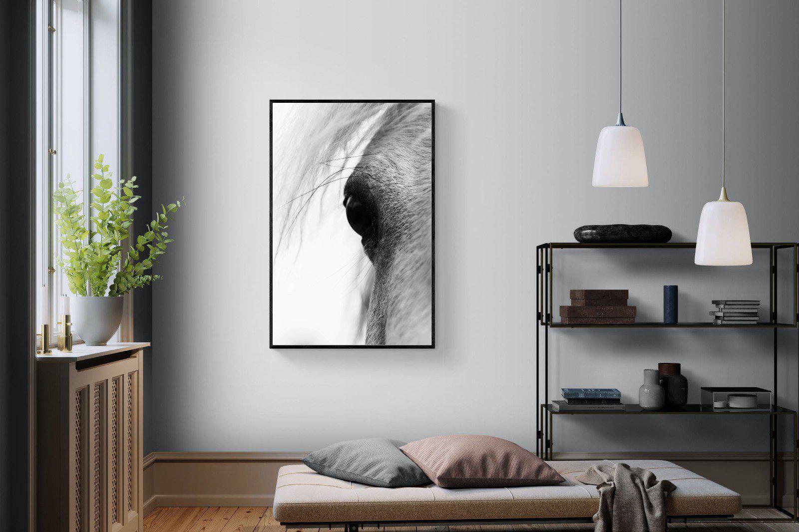 Eye of the Horse-Wall_Art-100 x 150cm-Mounted Canvas-Black-Pixalot