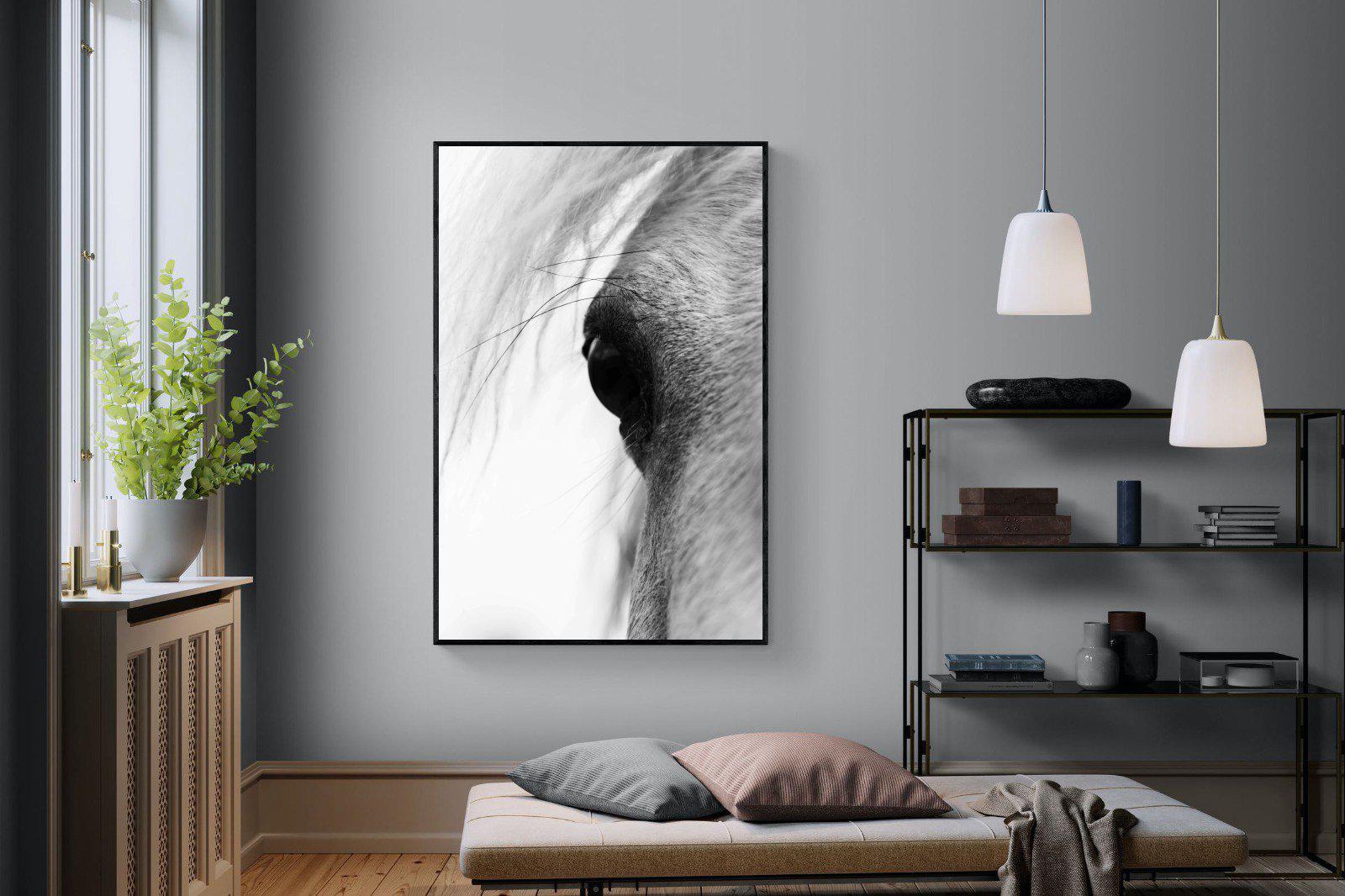 Eye of the Horse-Wall_Art-120 x 180cm-Mounted Canvas-Black-Pixalot