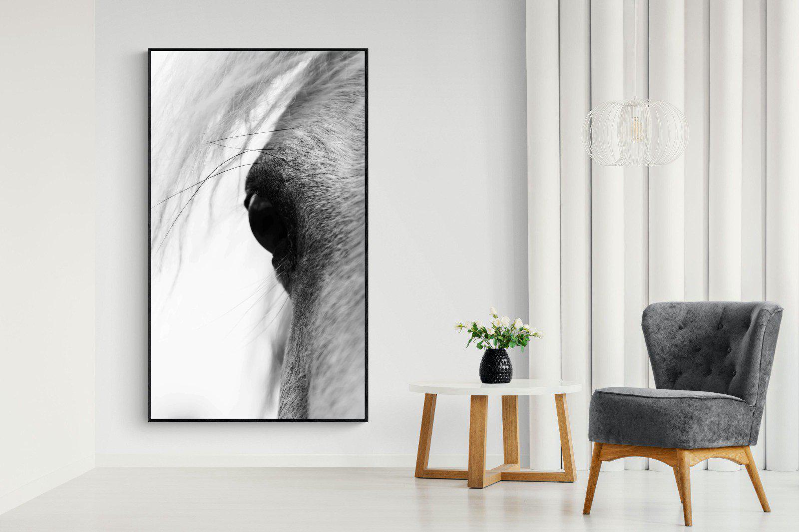 Eye of the Horse-Wall_Art-130 x 220cm-Mounted Canvas-Black-Pixalot