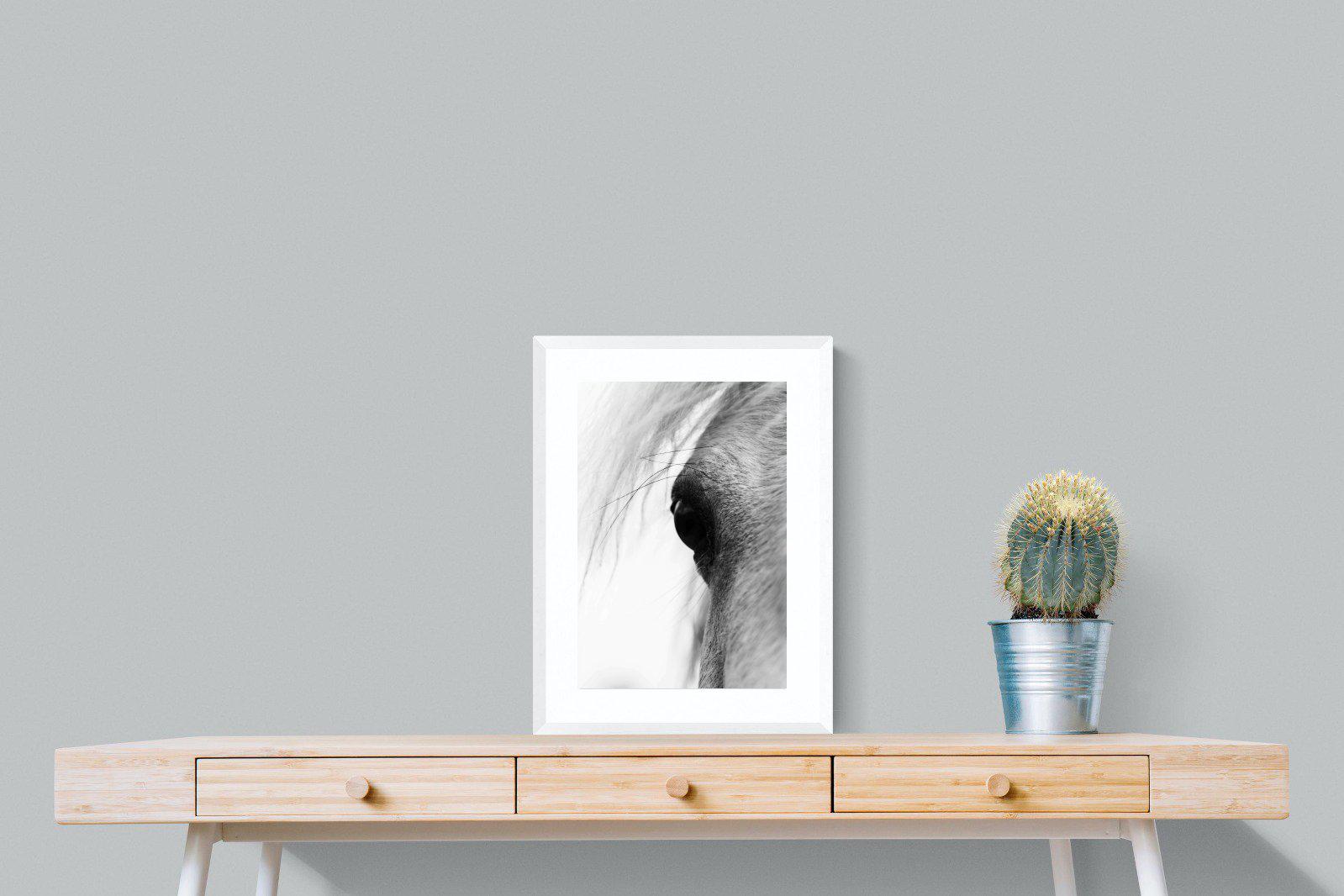 Eye of the Horse-Wall_Art-45 x 60cm-Framed Print-White-Pixalot