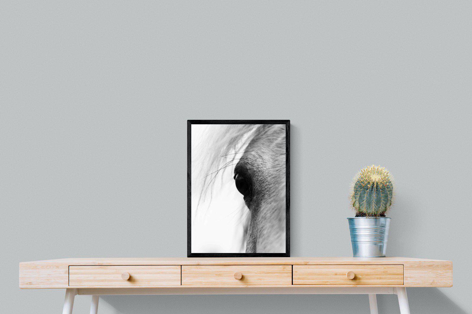Eye of the Horse-Wall_Art-45 x 60cm-Mounted Canvas-Black-Pixalot