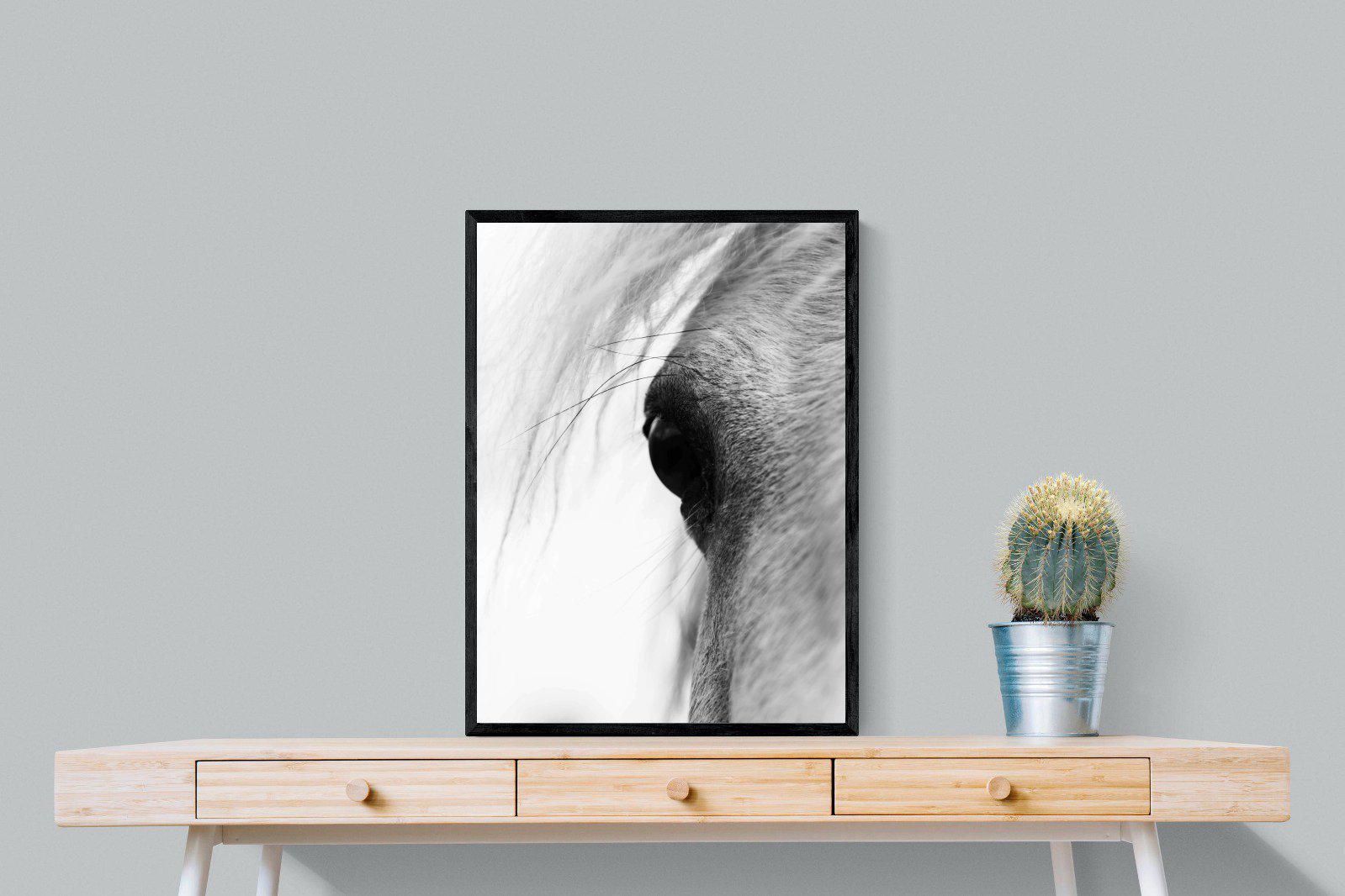 Eye of the Horse-Wall_Art-60 x 80cm-Mounted Canvas-Black-Pixalot