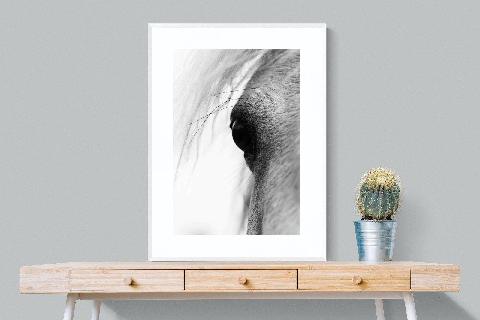Eye of the Horse-Wall_Art-75 x 100cm-Framed Print-White-Pixalot