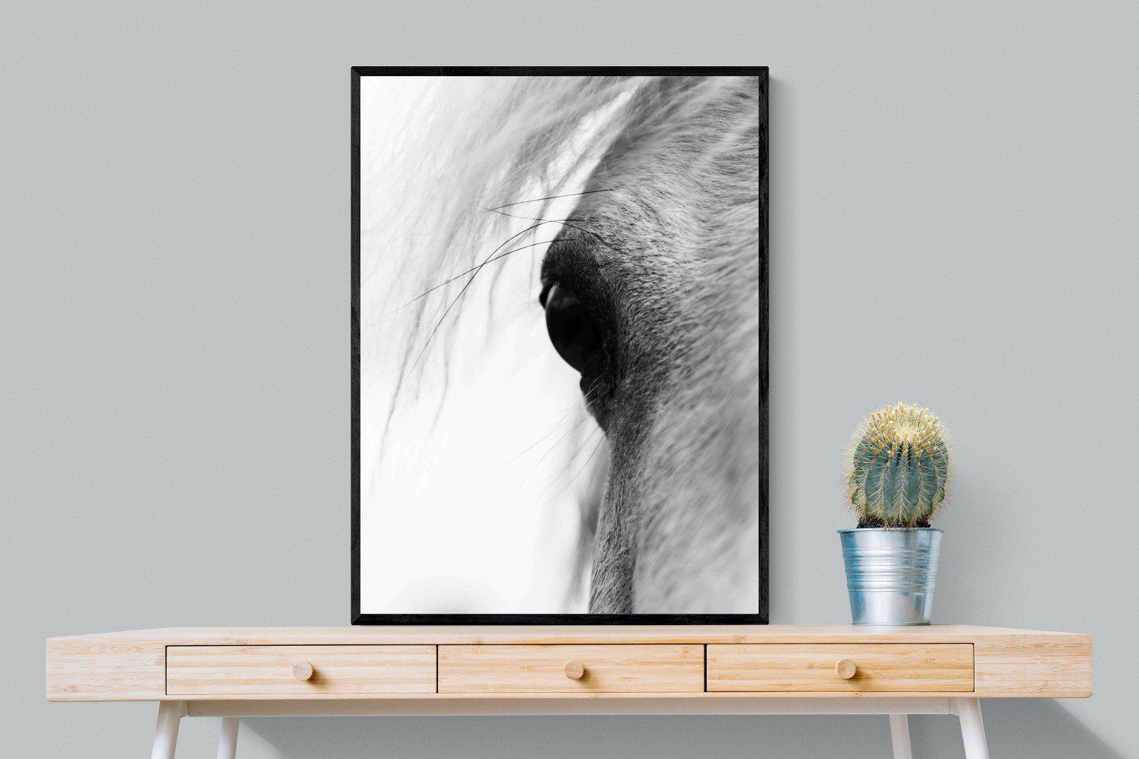 Eye of the Horse-Wall_Art-75 x 100cm-Mounted Canvas-Black-Pixalot