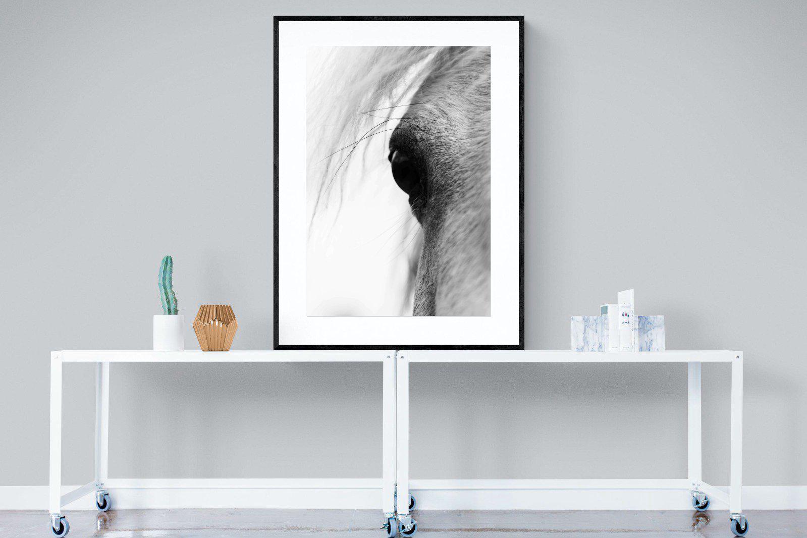 Eye of the Horse-Wall_Art-90 x 120cm-Framed Print-Black-Pixalot