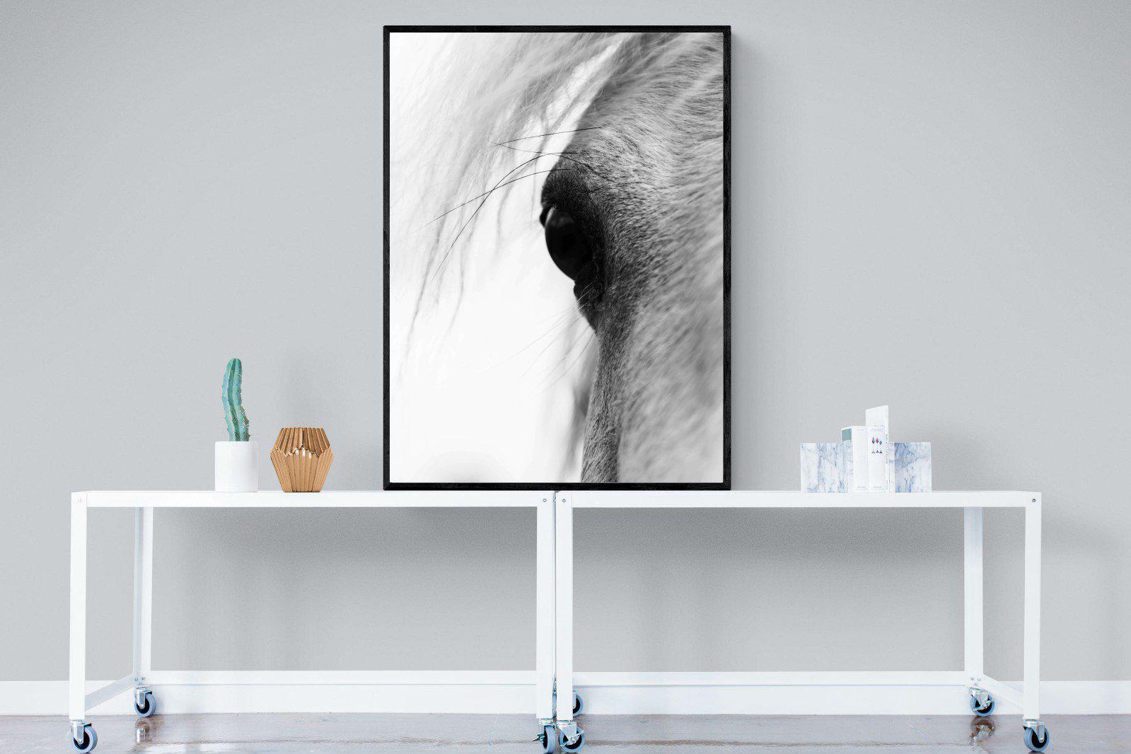 Eye of the Horse-Wall_Art-90 x 120cm-Mounted Canvas-Black-Pixalot