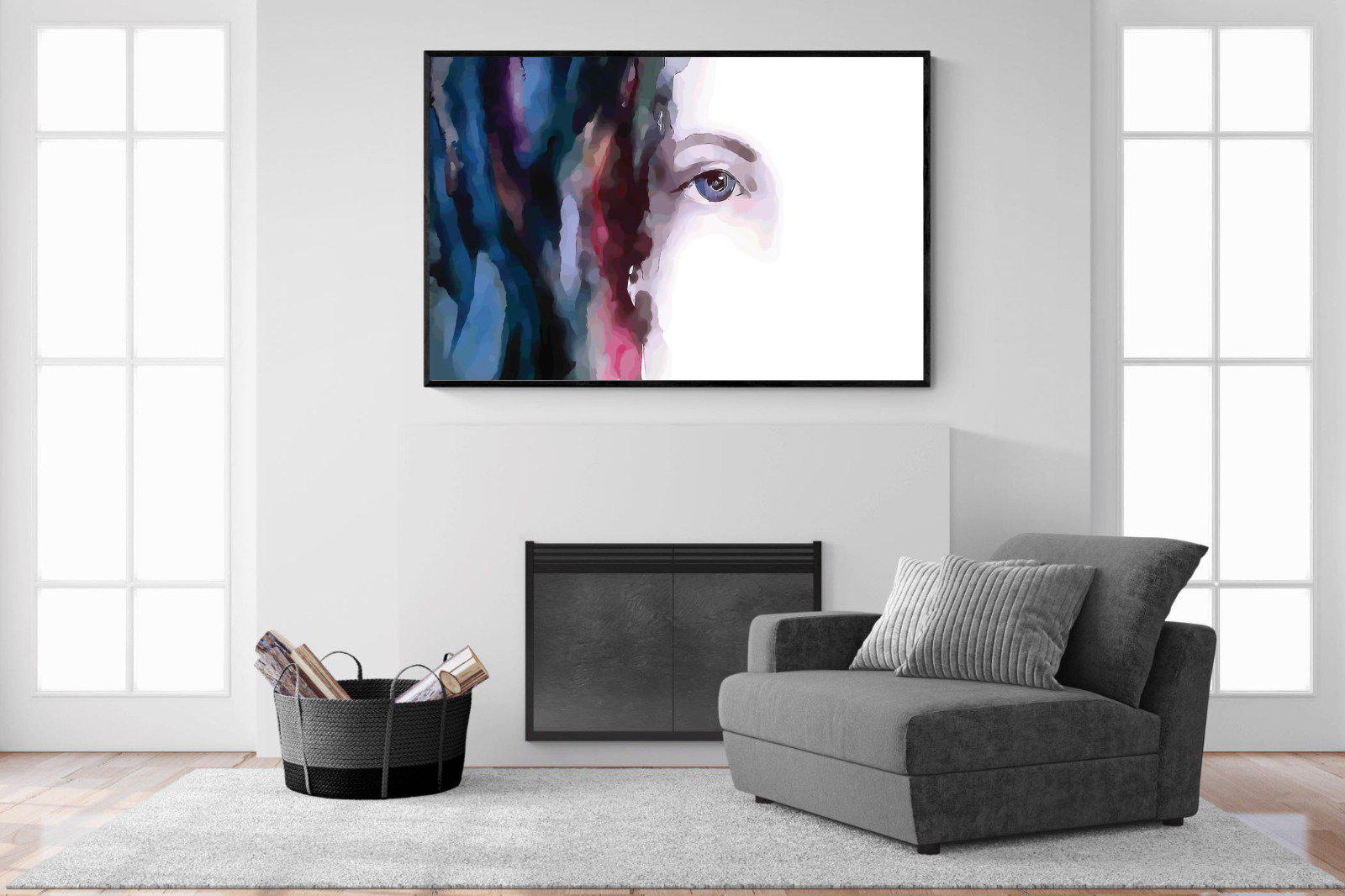 Face-Wall_Art-150 x 100cm-Mounted Canvas-Black-Pixalot