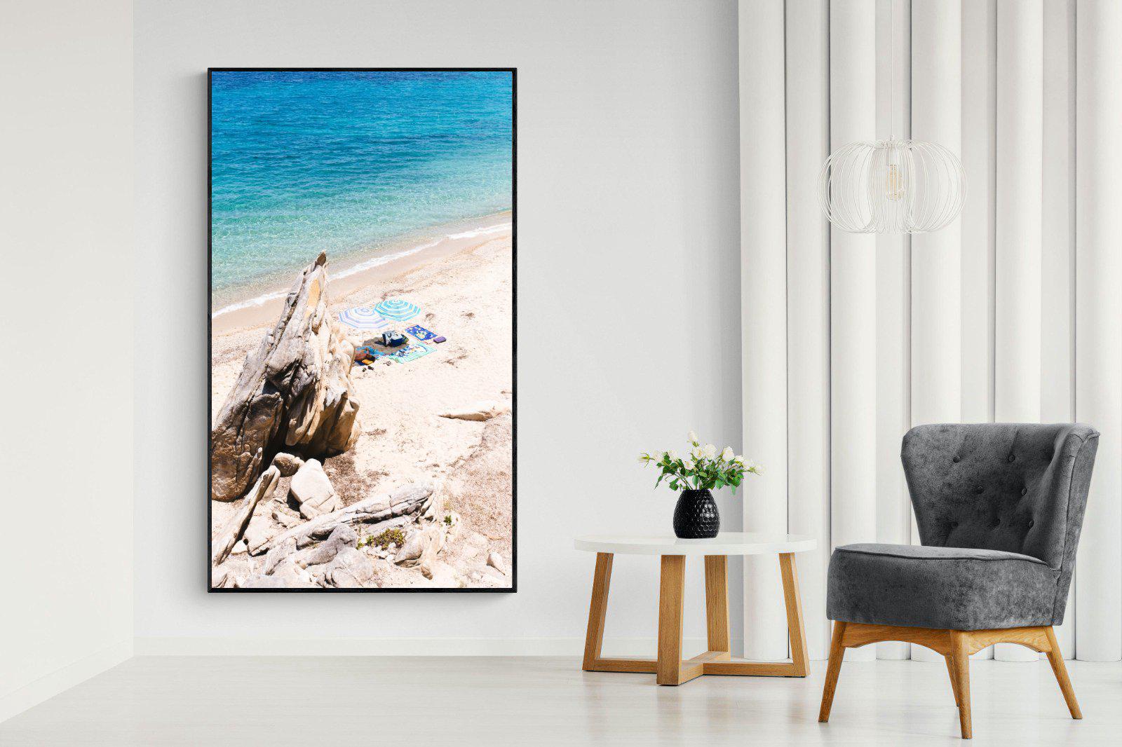 Fava Beach-Wall_Art-130 x 220cm-Mounted Canvas-Black-Pixalot