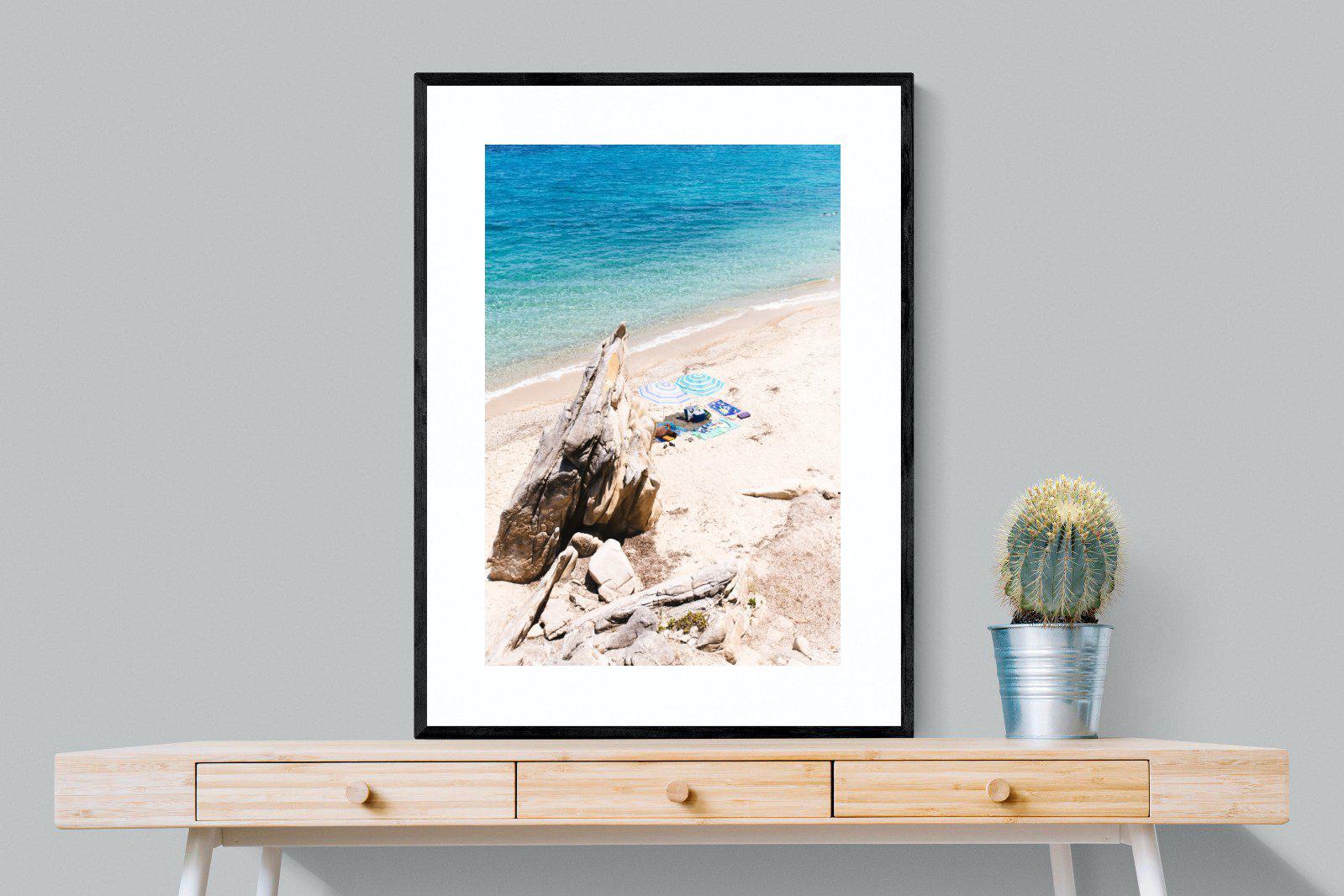 Fava Beach-Wall_Art-75 x 100cm-Framed Print-Black-Pixalot
