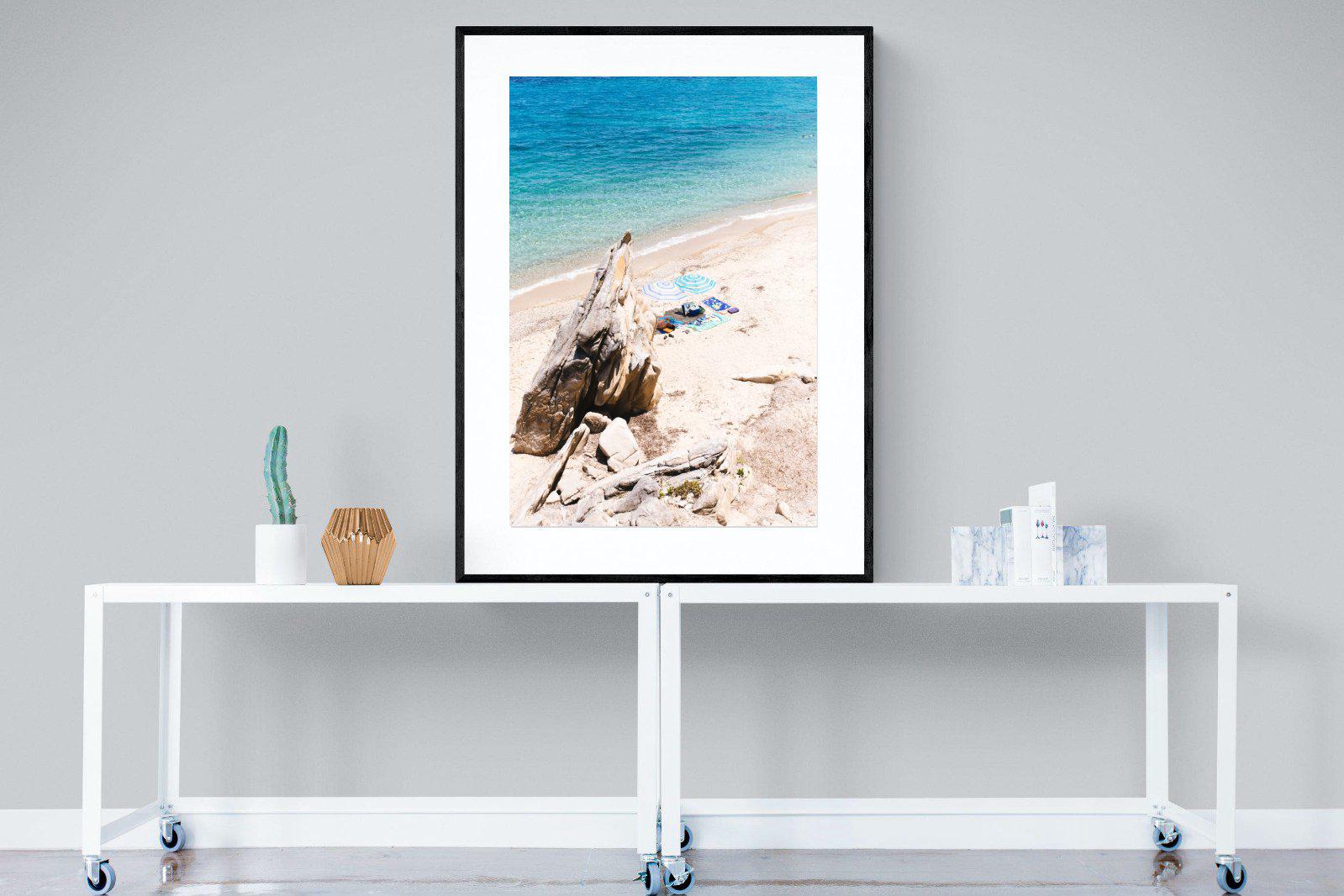 Fava Beach-Wall_Art-90 x 120cm-Framed Print-Black-Pixalot