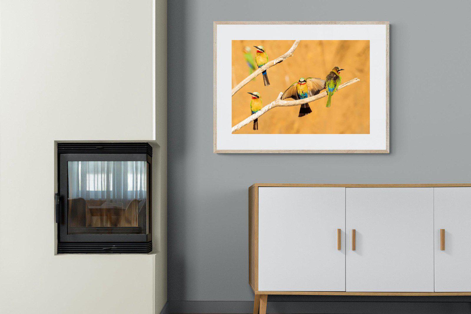 Feathered Friends-Wall_Art-100 x 75cm-Framed Print-Wood-Pixalot