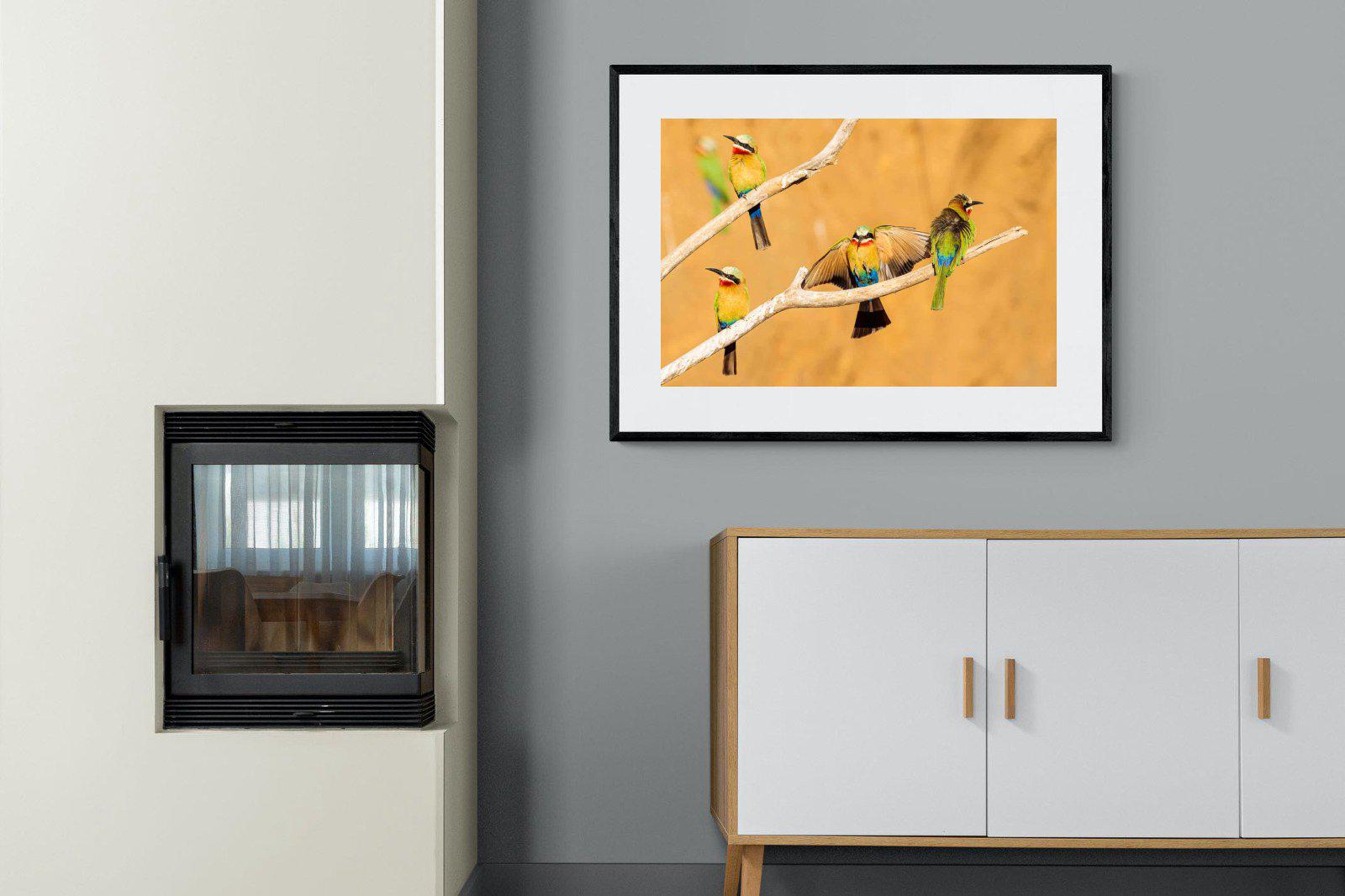 Feathered Friends-Wall_Art-100 x 75cm-Framed Print-Black-Pixalot