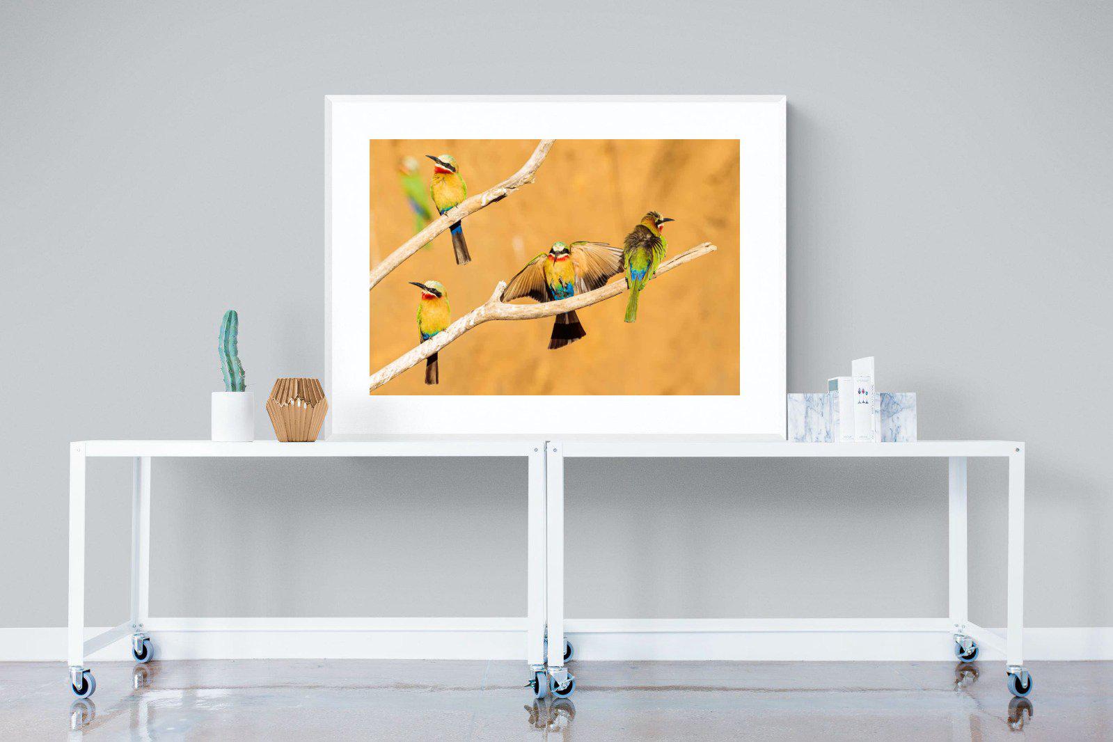 Feathered Friends-Wall_Art-120 x 90cm-Framed Print-White-Pixalot