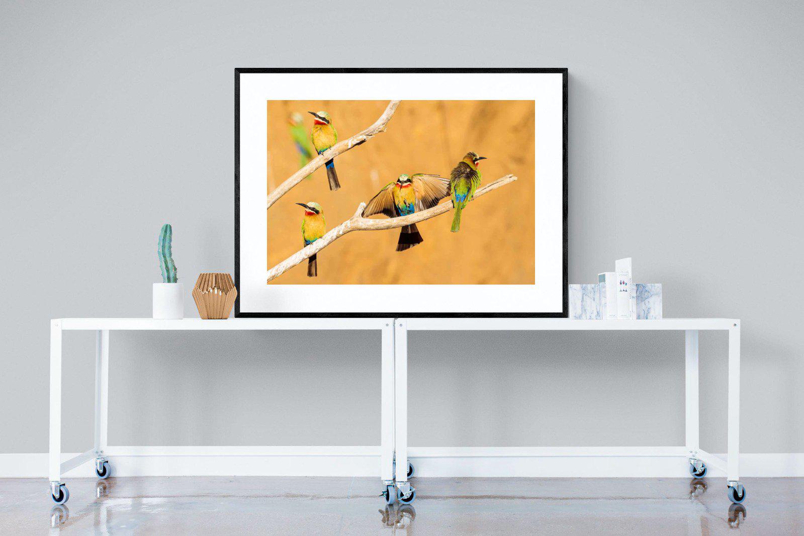 Feathered Friends-Wall_Art-120 x 90cm-Framed Print-Black-Pixalot