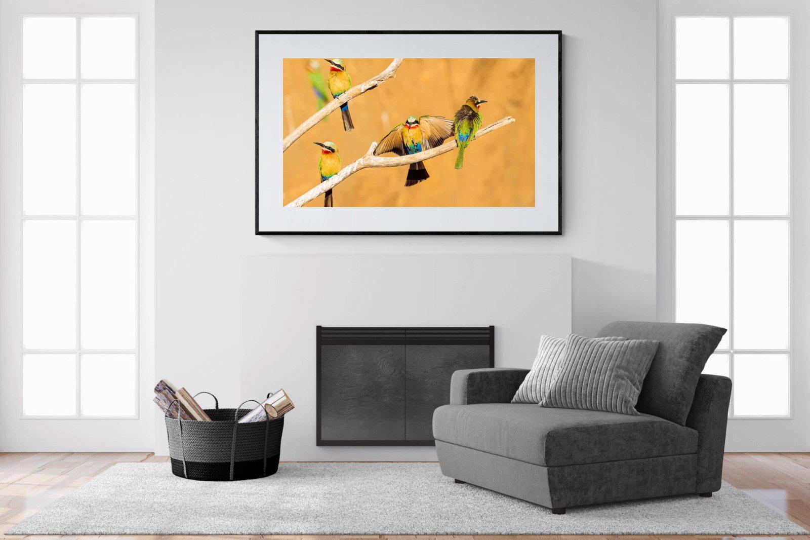 Feathered Friends-Wall_Art-150 x 100cm-Framed Print-Black-Pixalot