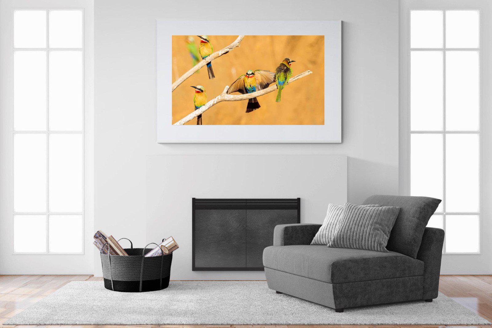 Feathered Friends-Wall_Art-150 x 100cm-Framed Print-White-Pixalot