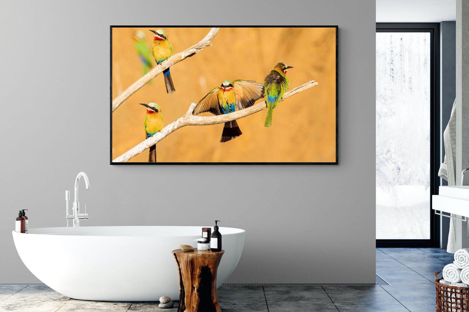 Feathered Friends-Wall_Art-180 x 110cm-Mounted Canvas-Black-Pixalot