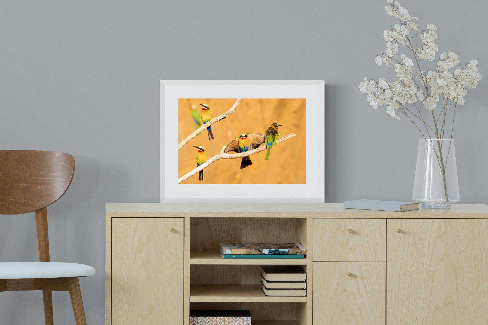 Feathered Friends-Wall_Art-60 x 45cm-Framed Print-White-Pixalot