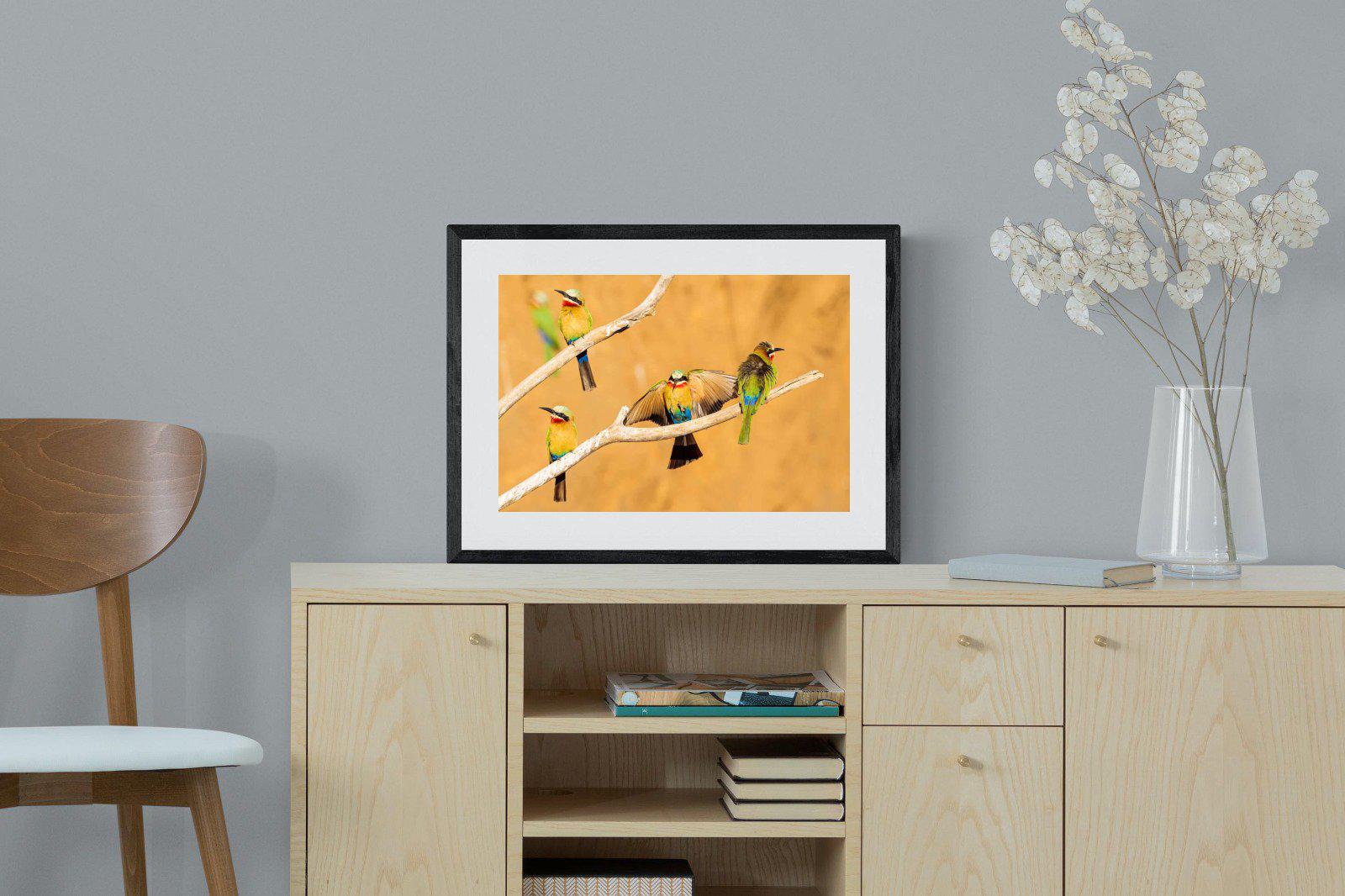 Feathered Friends-Wall_Art-60 x 45cm-Framed Print-Black-Pixalot