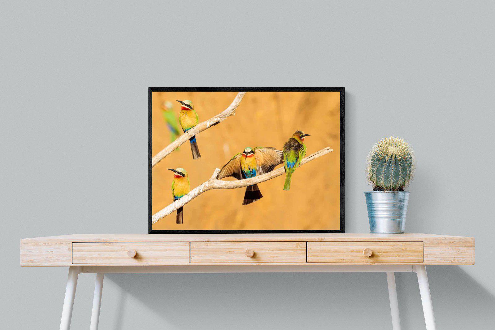 Feathered Friends-Wall_Art-80 x 60cm-Mounted Canvas-Black-Pixalot