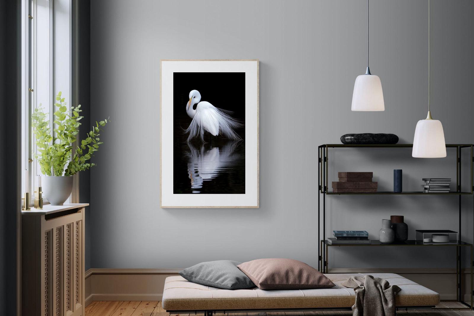 Feathered Reflection-Wall_Art-100 x 150cm-Framed Print-Wood-Pixalot