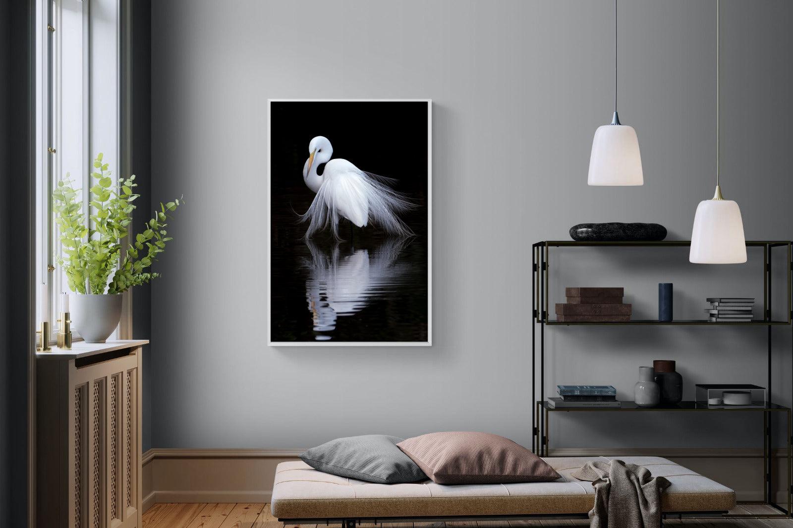 Feathered Reflection-Wall_Art-100 x 150cm-Mounted Canvas-White-Pixalot