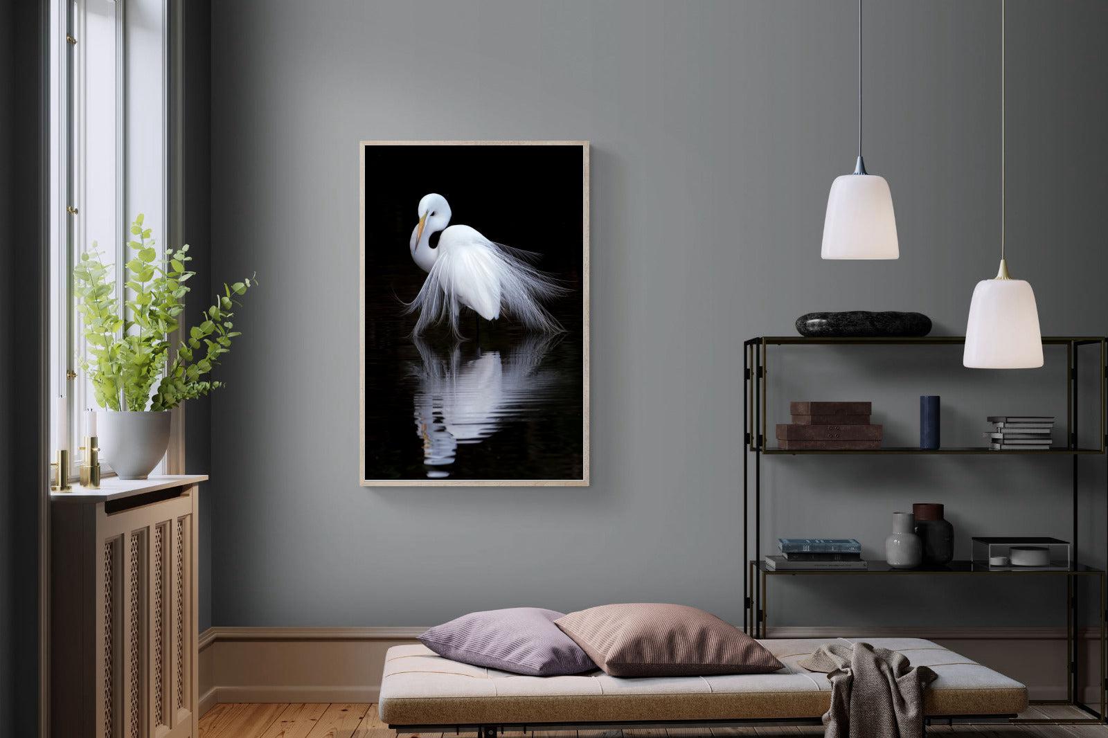 Feathered Reflection-Wall_Art-100 x 150cm-Mounted Canvas-Wood-Pixalot