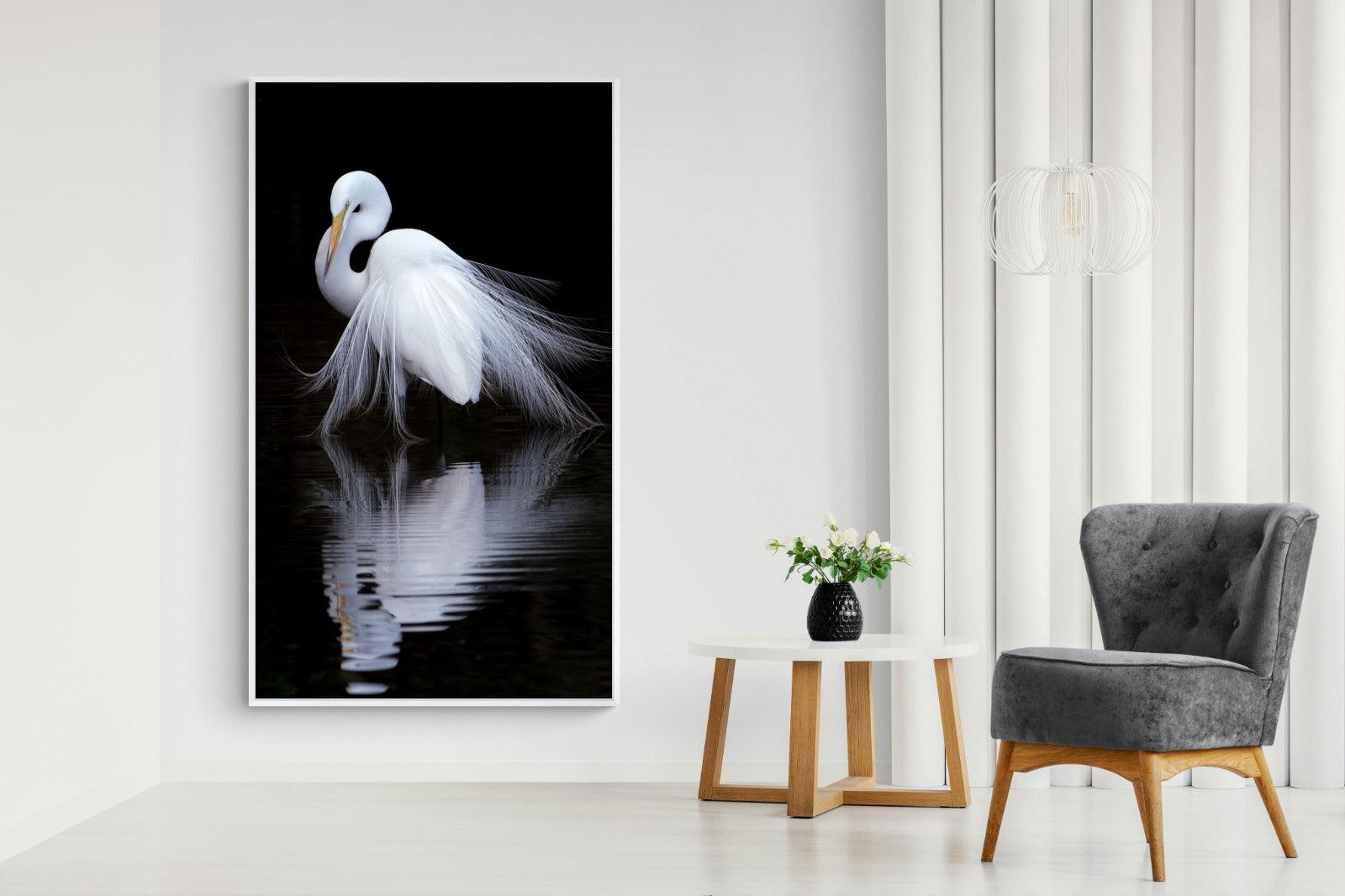 Feathered Reflection-Wall_Art-130 x 220cm-Mounted Canvas-White-Pixalot