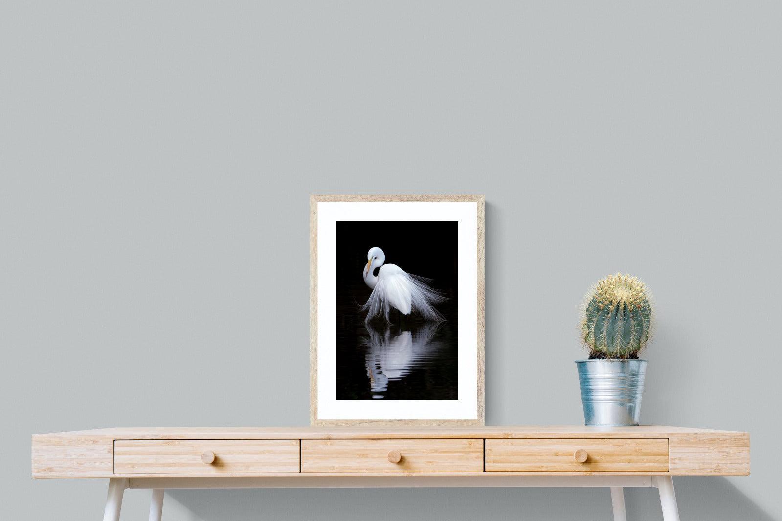 Feathered Reflection-Wall_Art-45 x 60cm-Framed Print-Wood-Pixalot