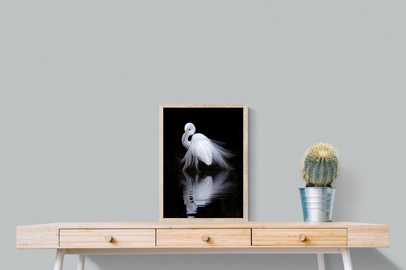 Feathered Reflection-Wall_Art-45 x 60cm-Mounted Canvas-Wood-Pixalot