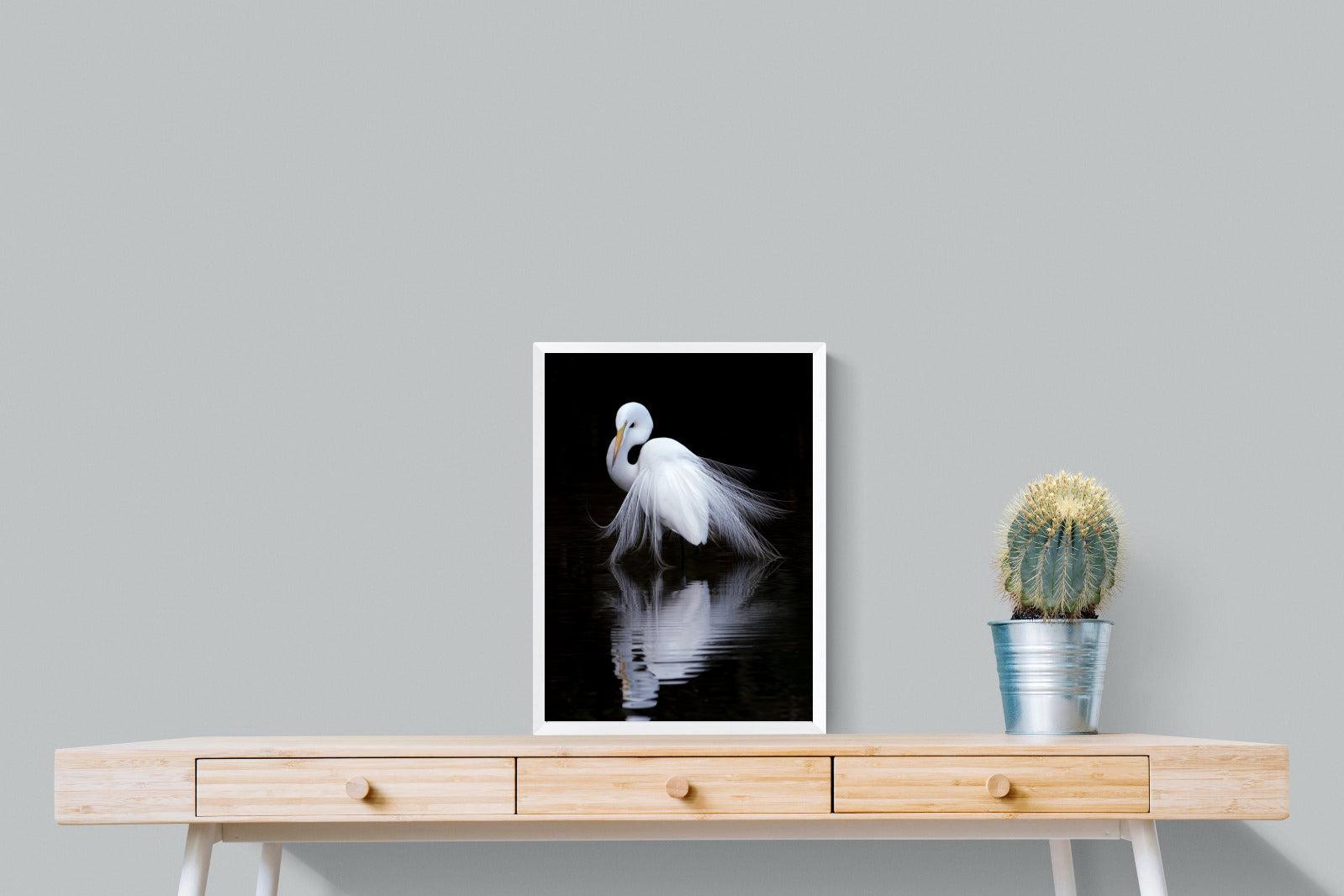 Feathered Reflection-Wall_Art-45 x 60cm-Mounted Canvas-White-Pixalot