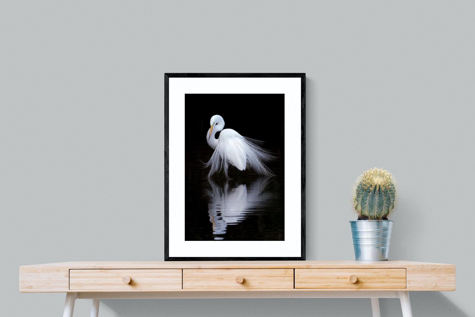 Feathered Reflection-Wall_Art-60 x 80cm-Framed Print-Black-Pixalot