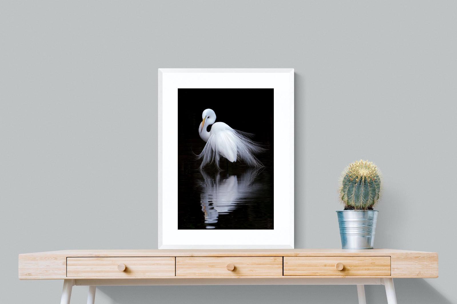 Feathered Reflection-Wall_Art-60 x 80cm-Framed Print-White-Pixalot