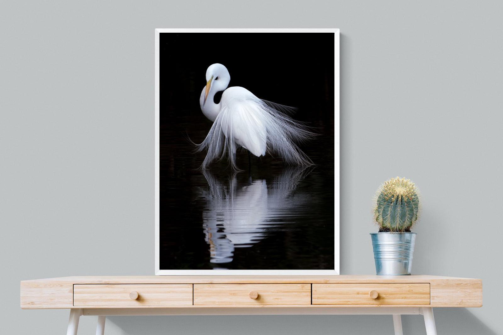 Feathered Reflection-Wall_Art-75 x 100cm-Mounted Canvas-White-Pixalot