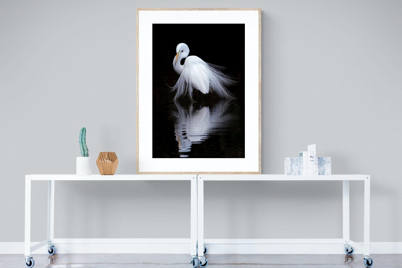 Feathered Reflection-Wall_Art-90 x 120cm-Framed Print-Wood-Pixalot