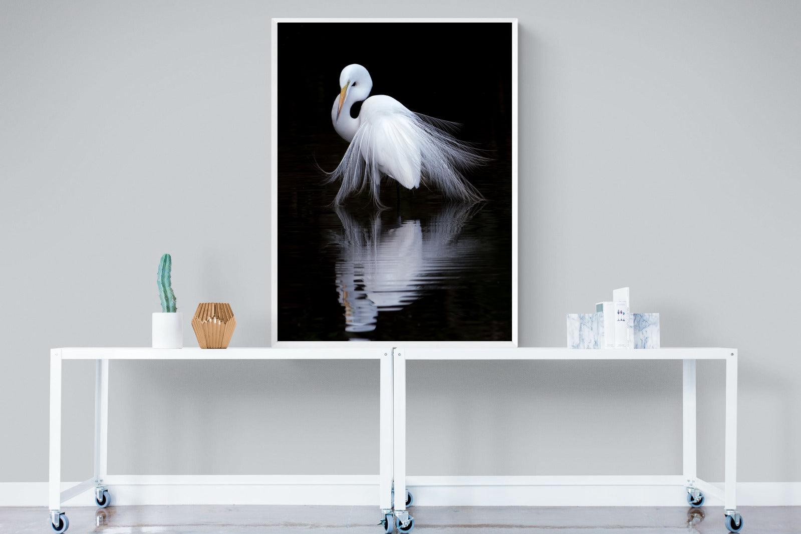 Feathered Reflection-Wall_Art-90 x 120cm-Mounted Canvas-White-Pixalot