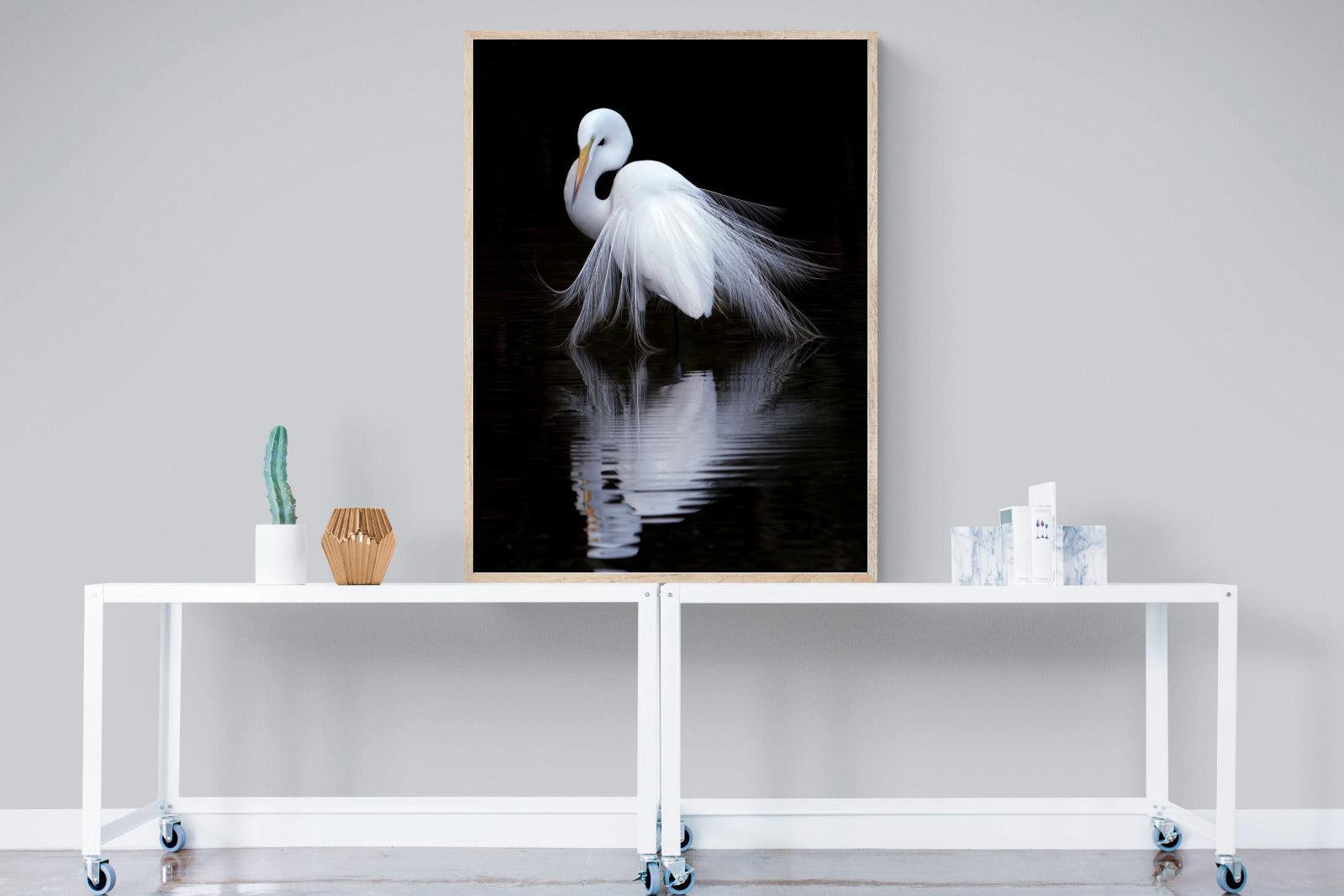 Feathered Reflection-Wall_Art-90 x 120cm-Mounted Canvas-Wood-Pixalot